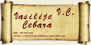 Vasilije Cebara vizit kartica